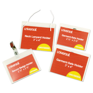 Universal® Clear Badge Holders W-garment-safe Clips, 2 1-4 X 3 1-2, White Inserts, 50-box freeshipping - TVN Wholesale
